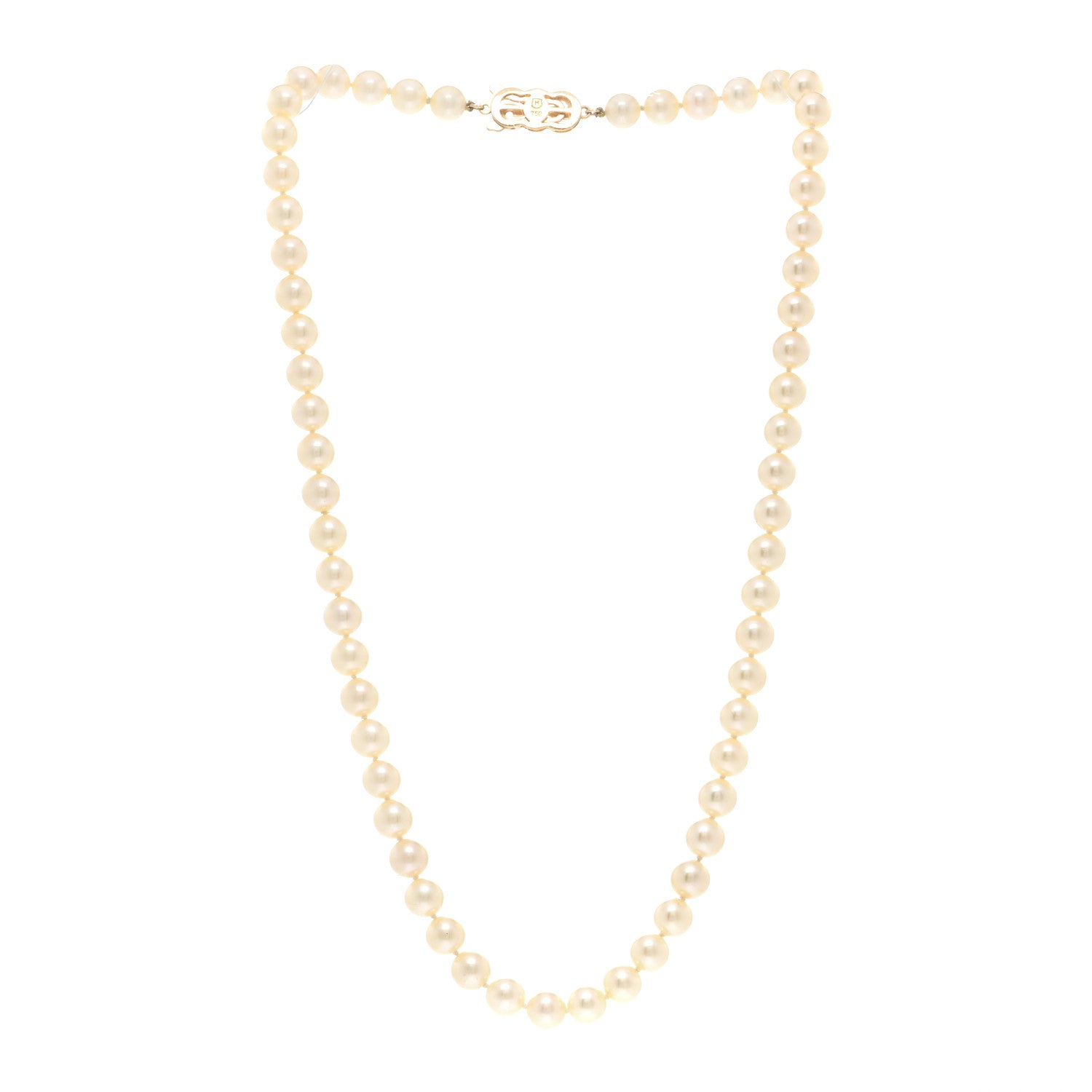 Mikimoto 18K Yellow Gold Akoya Cultured Pearl 6.5-7mm Strand Necklace 3 of 5