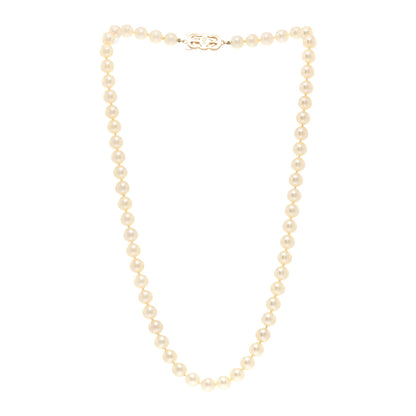 Mikimoto 18K Yellow Gold Akoya Cultured Pearl 6.5-7mm Strand Necklace 3 of 5