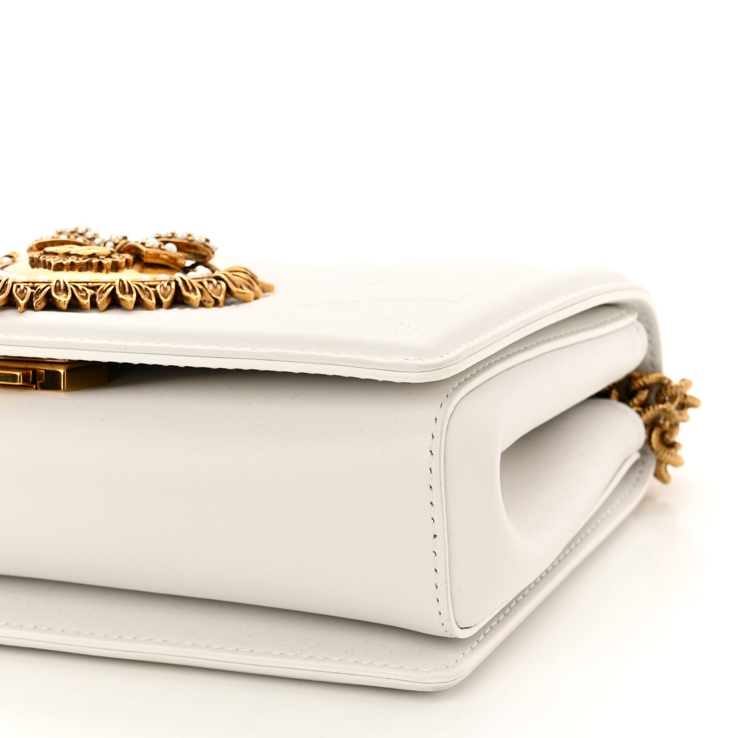 Calfskin Medium Devotion Crossbody Bag White