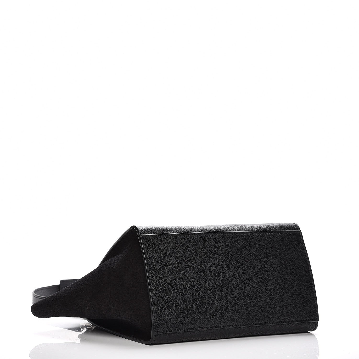 Celine Drummed Calfskin Suede Small Trapeze Black 5 of 7
