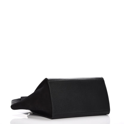 Celine Drummed Calfskin Suede Small Trapeze Black 5 of 7