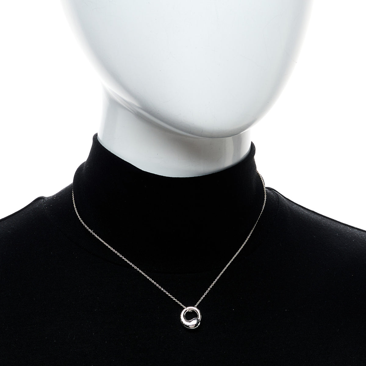 Sterling Silver 12mm Elsa Peretti Eternal Circle Pendant Necklace