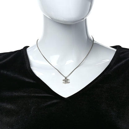 Chanel Crystal Timeless CC Necklace Silver 2 of 5