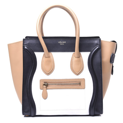 Celine Smooth Calfskin Shrunken Lambskin Micro Tri-Color Luggage White 1 of 14