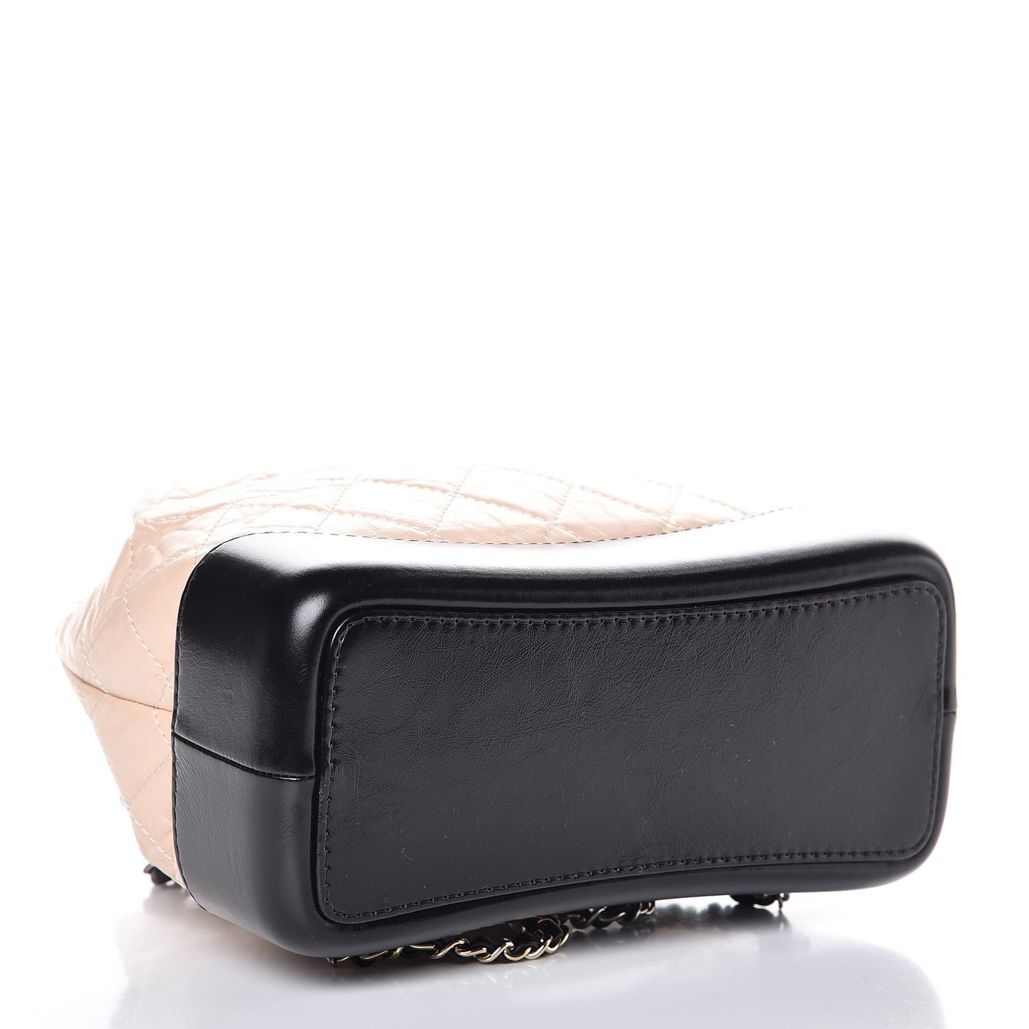 Aged Calfskin Quilted Small Gabrielle Backpack Beige Black