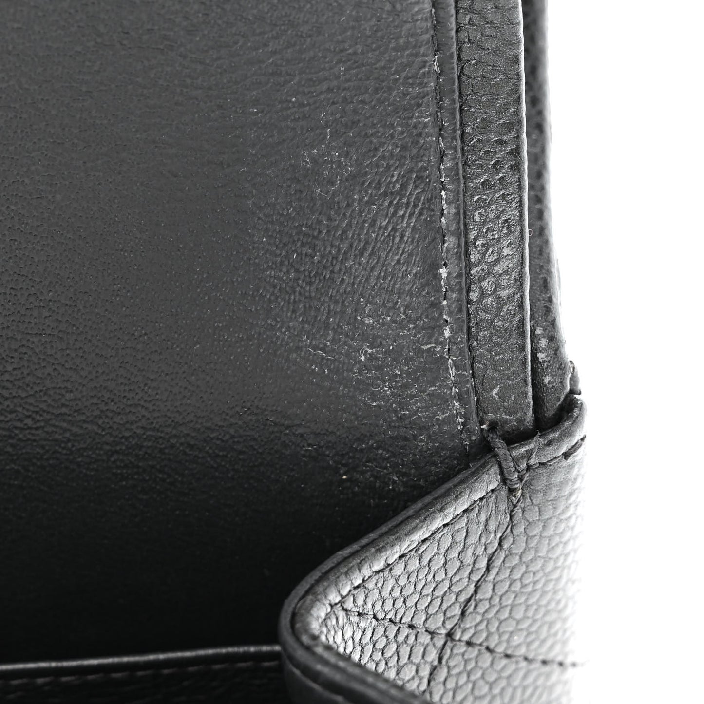 Caviar Quilted Jumbo Double Flap Dark Grey