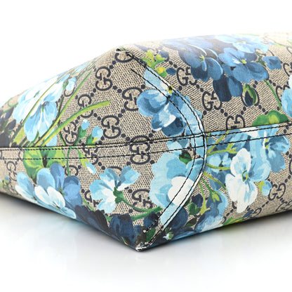 Gucci GG Supreme Monogram Blooms Medium Reversible Tote Beige Blue Navy 13 of 21