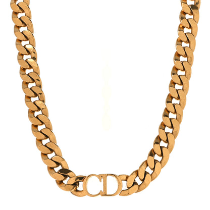 Christian Dior Metal CD Choker Necklace Gold 1 of 6