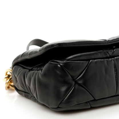Prada Nappa Metal Quilted Small Patchwork System Flap Bag Black 9 of 10