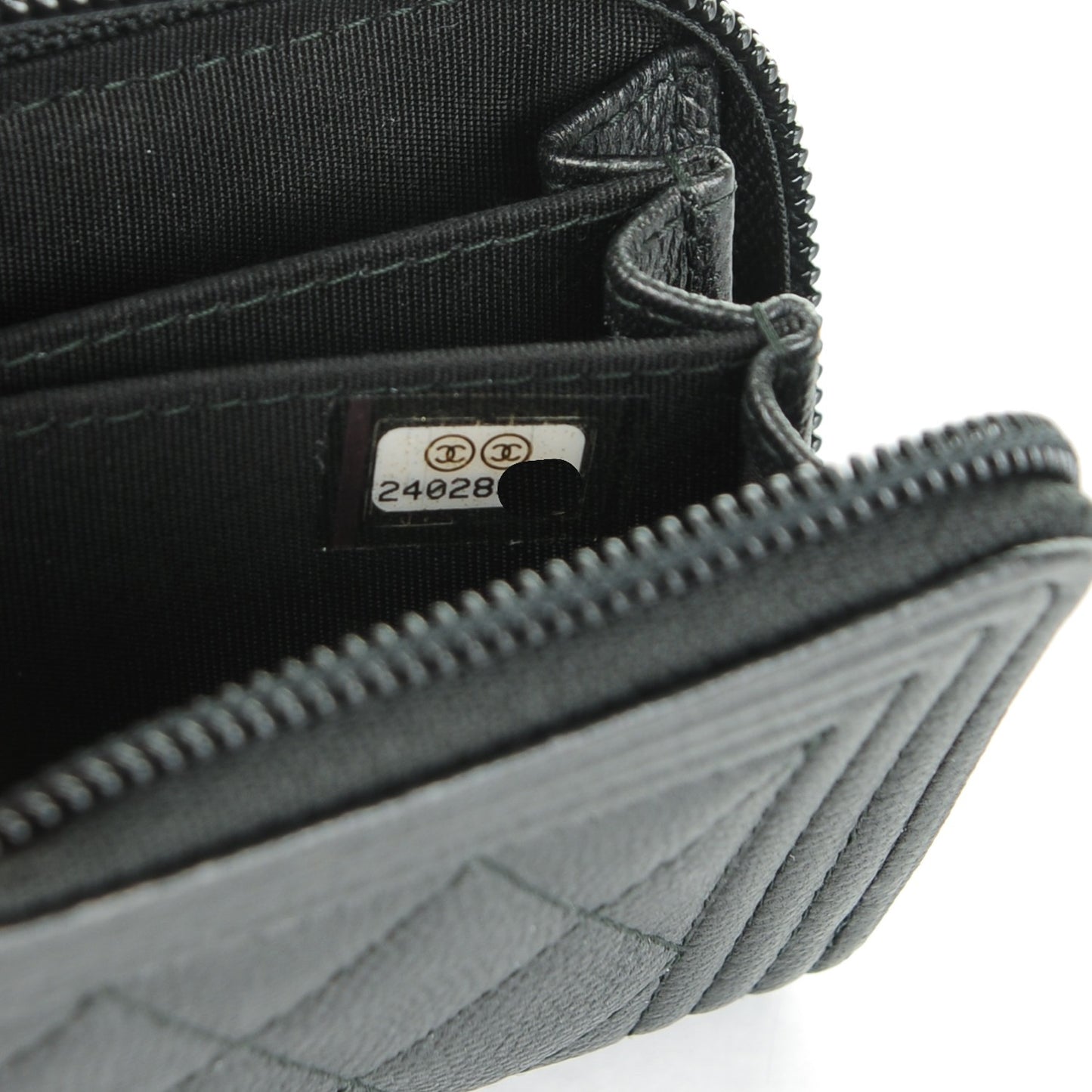 Caviar Quilted Boy Zip Around Coin Purse Wallet So Black
