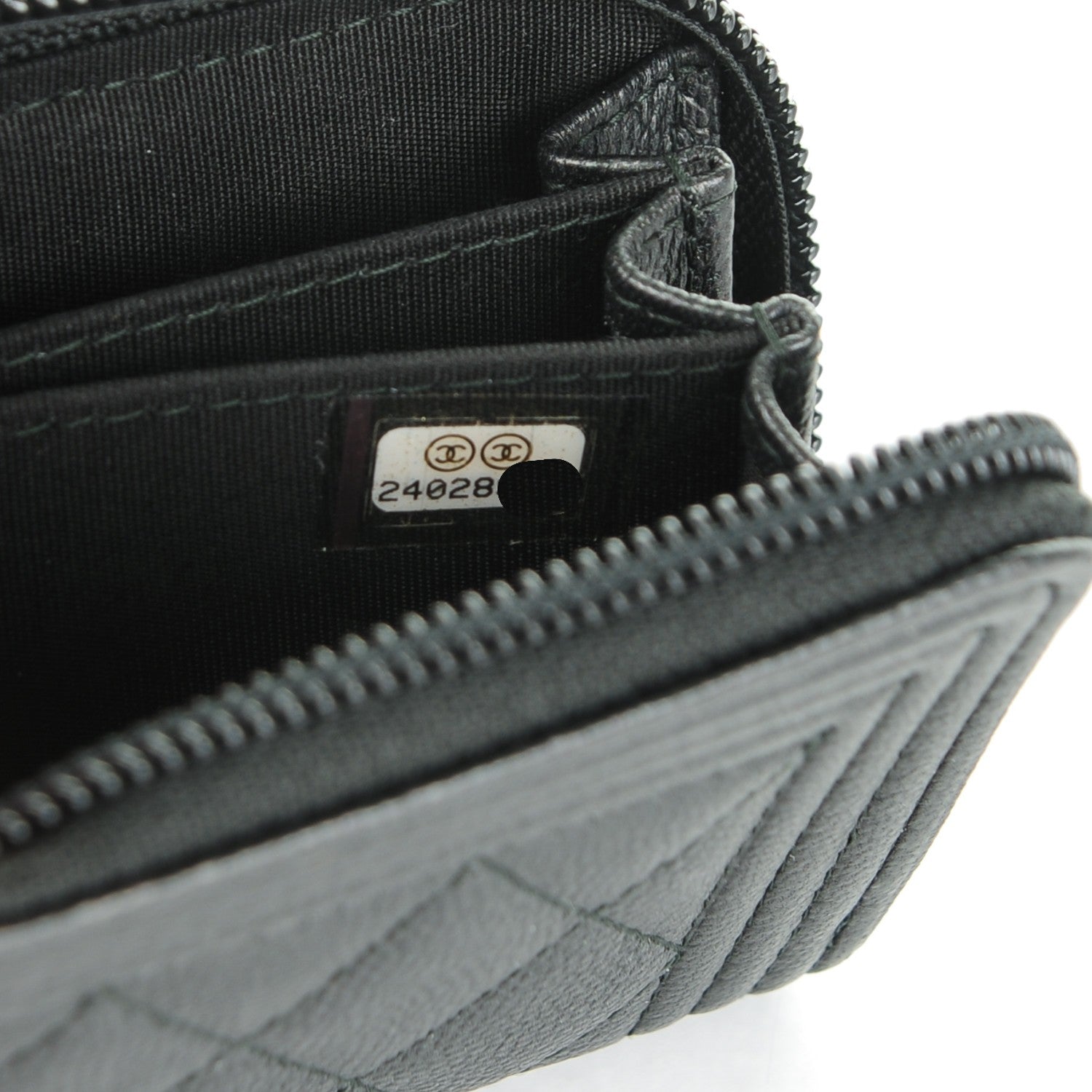Chanel Caviar Quilted Boy Zip Around Coin Purse Wallet So Black 7 of 7