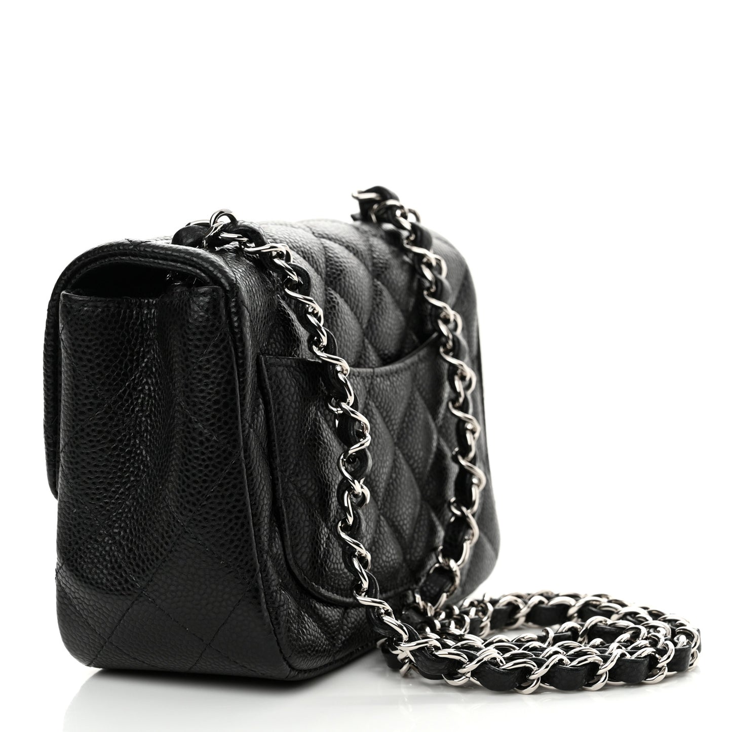 Caviar Quilted Mini Square Flap Black