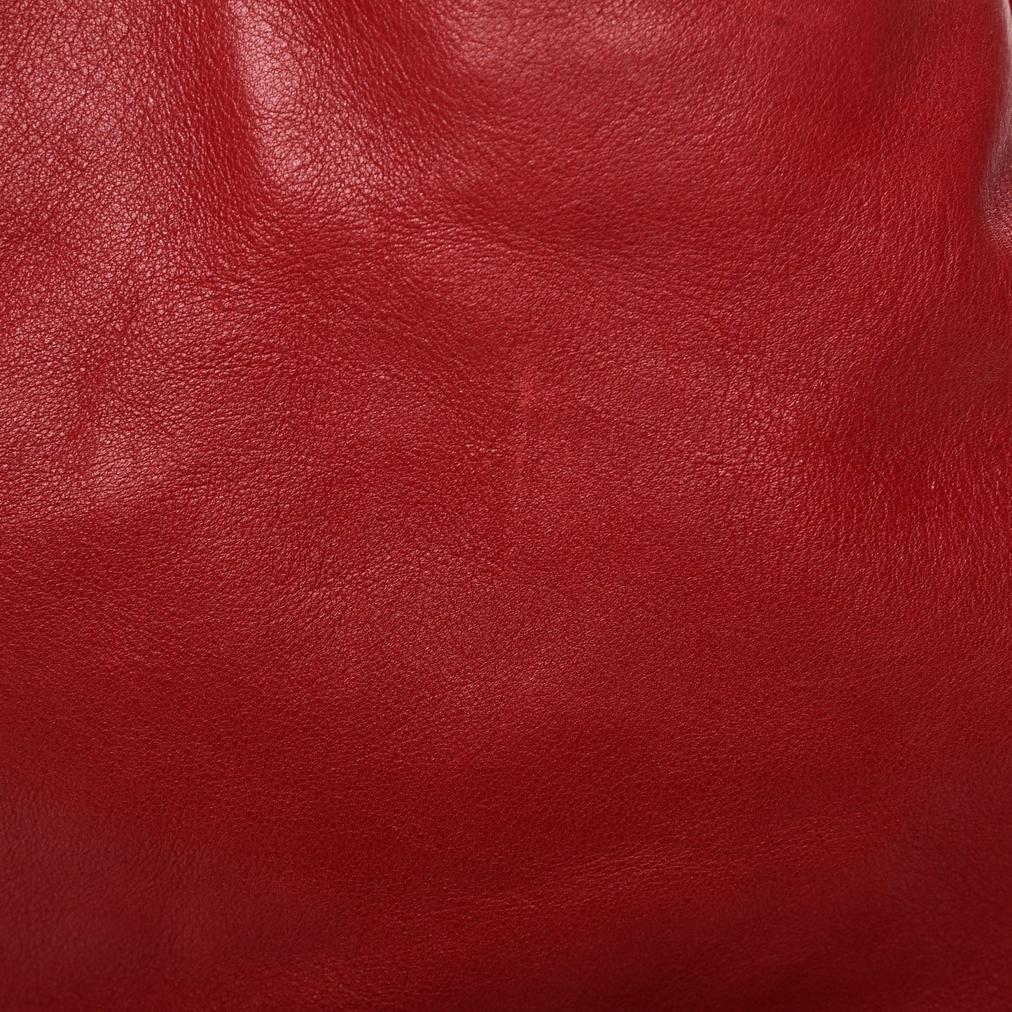 Calfskin Large Horsebit Chain Hobo Red