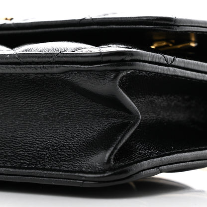 Chanel Shiny Lambskin Quilted Golden Links Wallet On Chain WOC Black 11 of 11