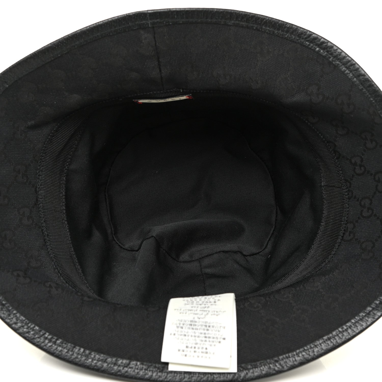 Gucci Monogram Textured Dollar Calfskin GG Jago Bucket Hat L Black 4 of 6