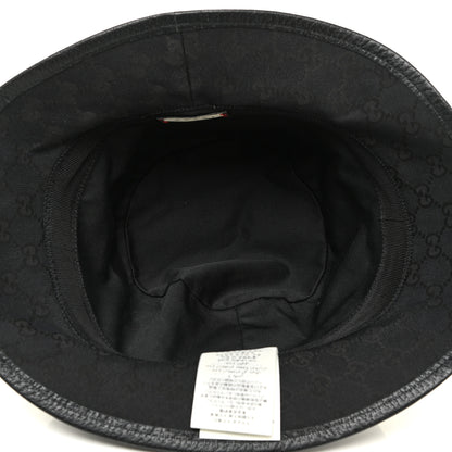 Gucci Monogram Textured Dollar Calfskin GG Jago Bucket Hat L Black 4 of 6