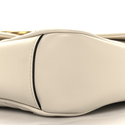 Gucci Calfskin Matelasse Small GG Marmont Shoulder Bag White 10 of 12