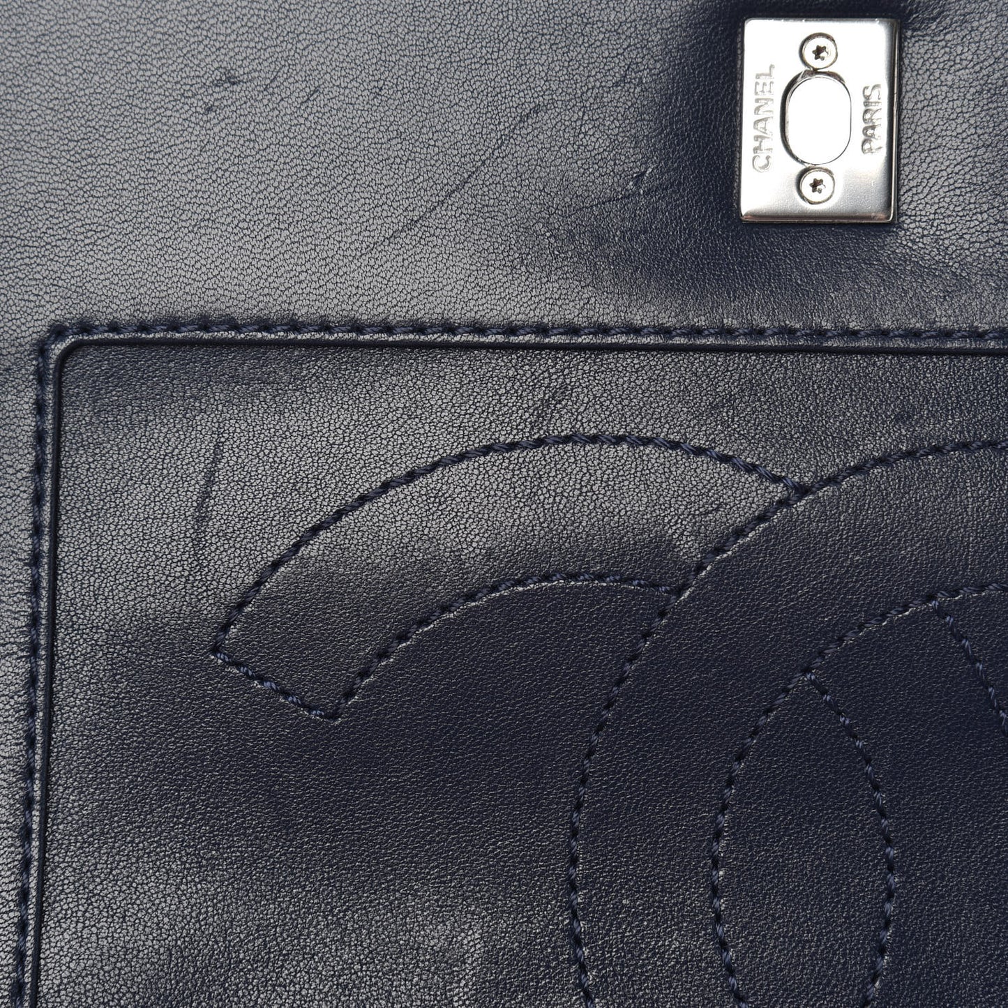 Sheepskin Quilted Medium Vintage Mademoiselle Flap Dark Navy
