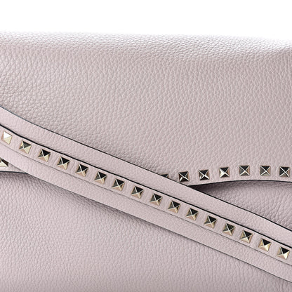 Valentino Garavani Pebbled Calfskin Rockstud Top Handle Shoulder Bag Poudre 8 of 11