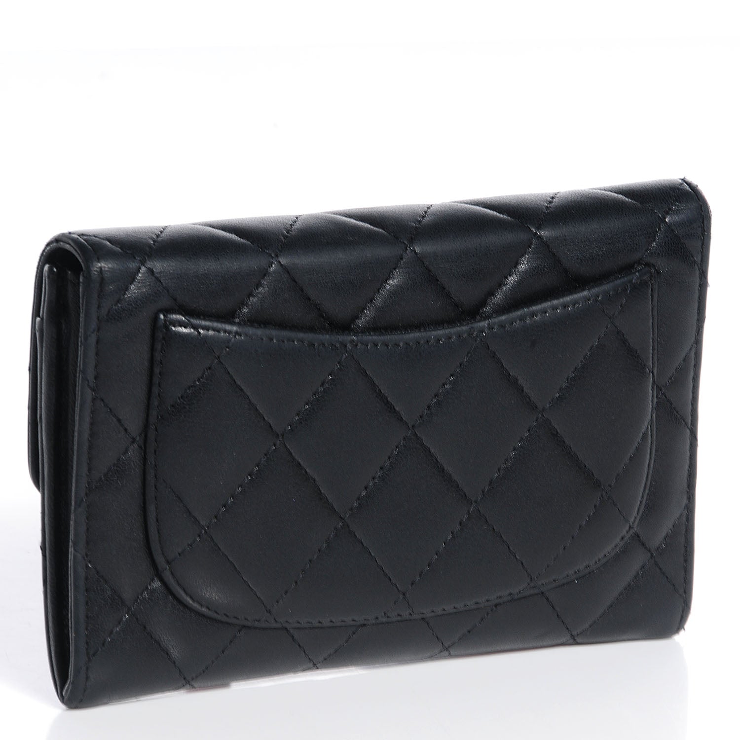 Chanel Lambskin Quilted Small Flap Wallet Black 3 of 9
