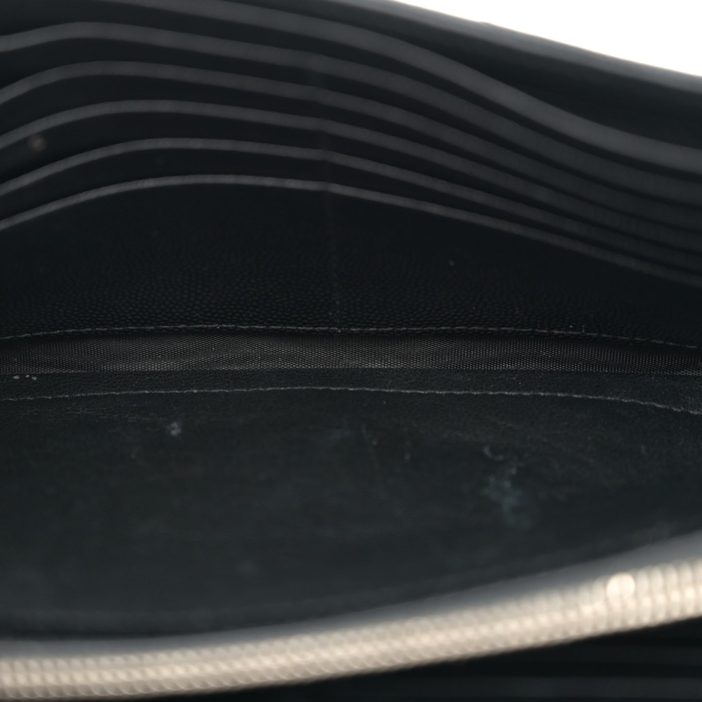 Grain De Poudre Matelasse Chevron Monogram Chain Wallet Black