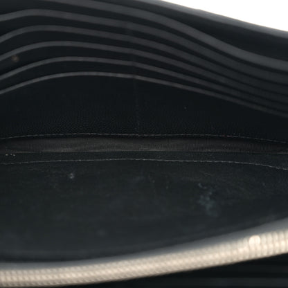 Saint Laurent Grain De Poudre Matelasse Chevron Monogram Chain Wallet Black 5 of 12