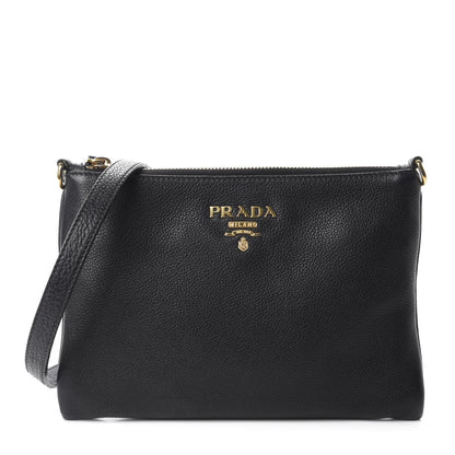 Prada Vitello Phenix Crossbody Bag Black 1 of 14