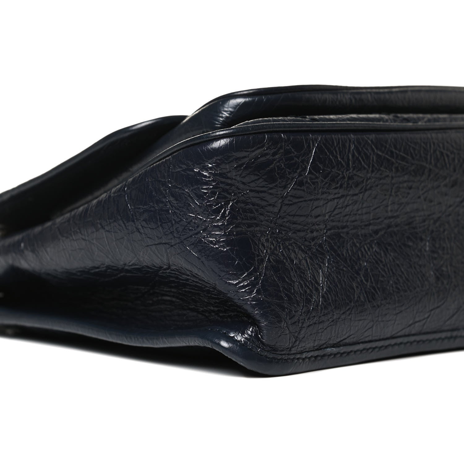 Saint Laurent Crinkled Calfskin Matelasse Monogram Medium Niki Chain Satchel Dark Blue 9 of 15