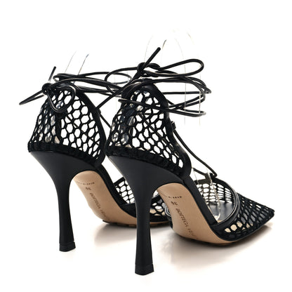 Bottega Veneta Mesh Nappa Stretch Ankle Tie 90mm Sandals 39 Black 4 of 8