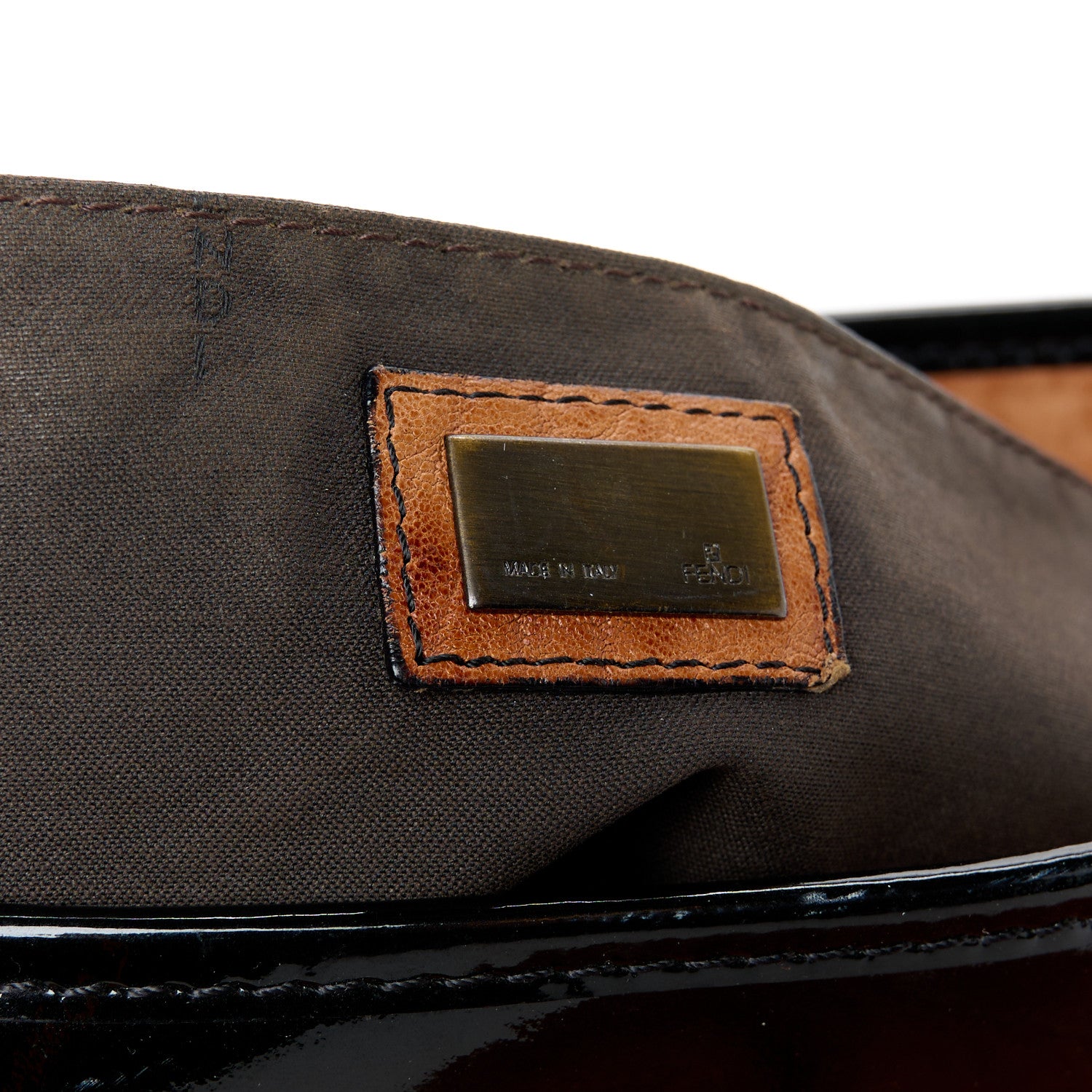 Fendi Nappa Patent Large B Bag Osso Black 6 of 14