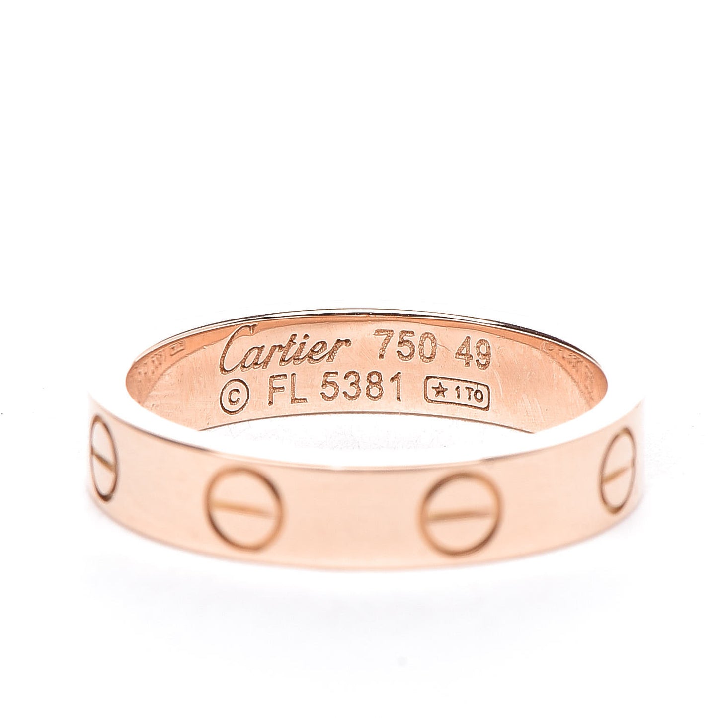 18K Pink Gold 3.5mm LOVE Wedding Band Ring 49 4.75