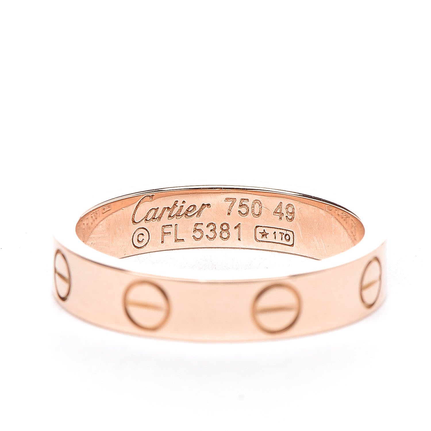 Cartier 18K Pink Gold 3.5mm LOVE Wedding Band Ring 49 4.75 4 of 4