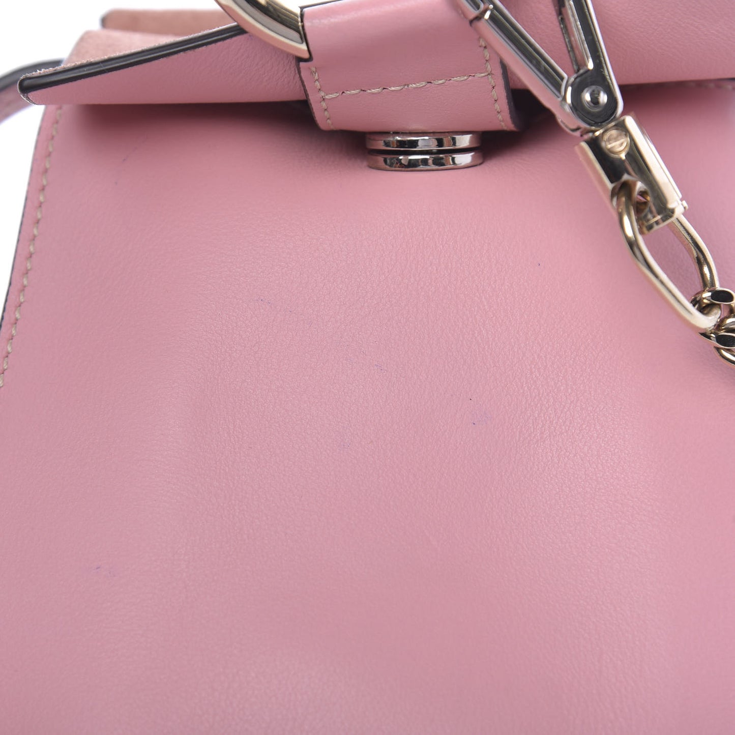 Suede Calfskin Mini Faye Bracelet Bag Washed Pink