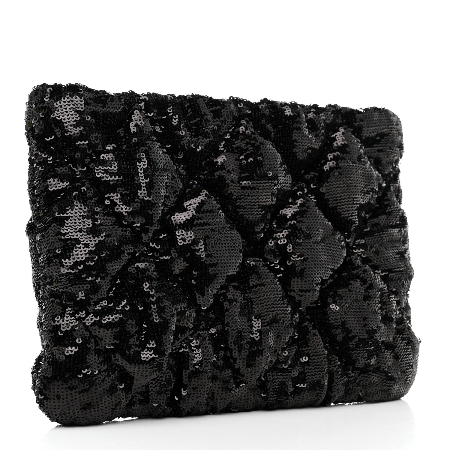 Chanel Sequins Quilted Large Chanel 19 Pouch Black 3 of 9