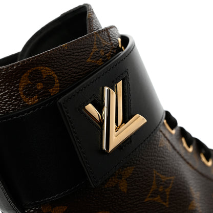 Louis Vuitton Calfskin Monogram Wonderland Flat Ranger Boots 39 Black 11 of 13