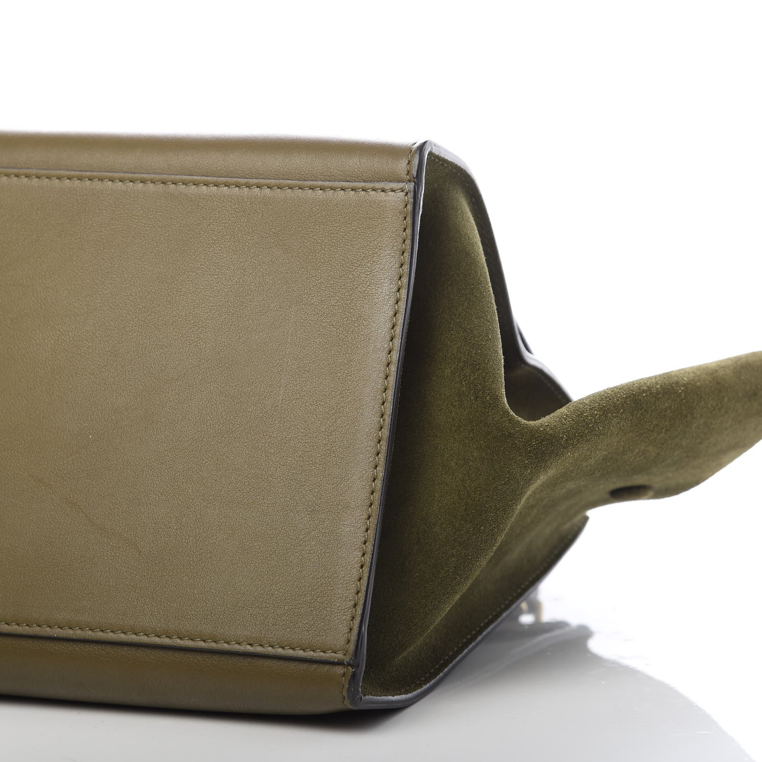 Celine Nubuck Crocodile Embossed Medium Trapeze Olive 9 of 13