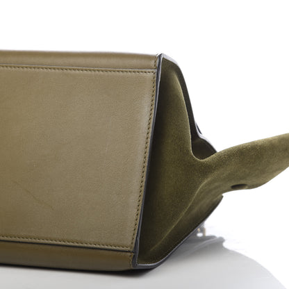 Celine Nubuck Crocodile Embossed Medium Trapeze Olive 9 of 13