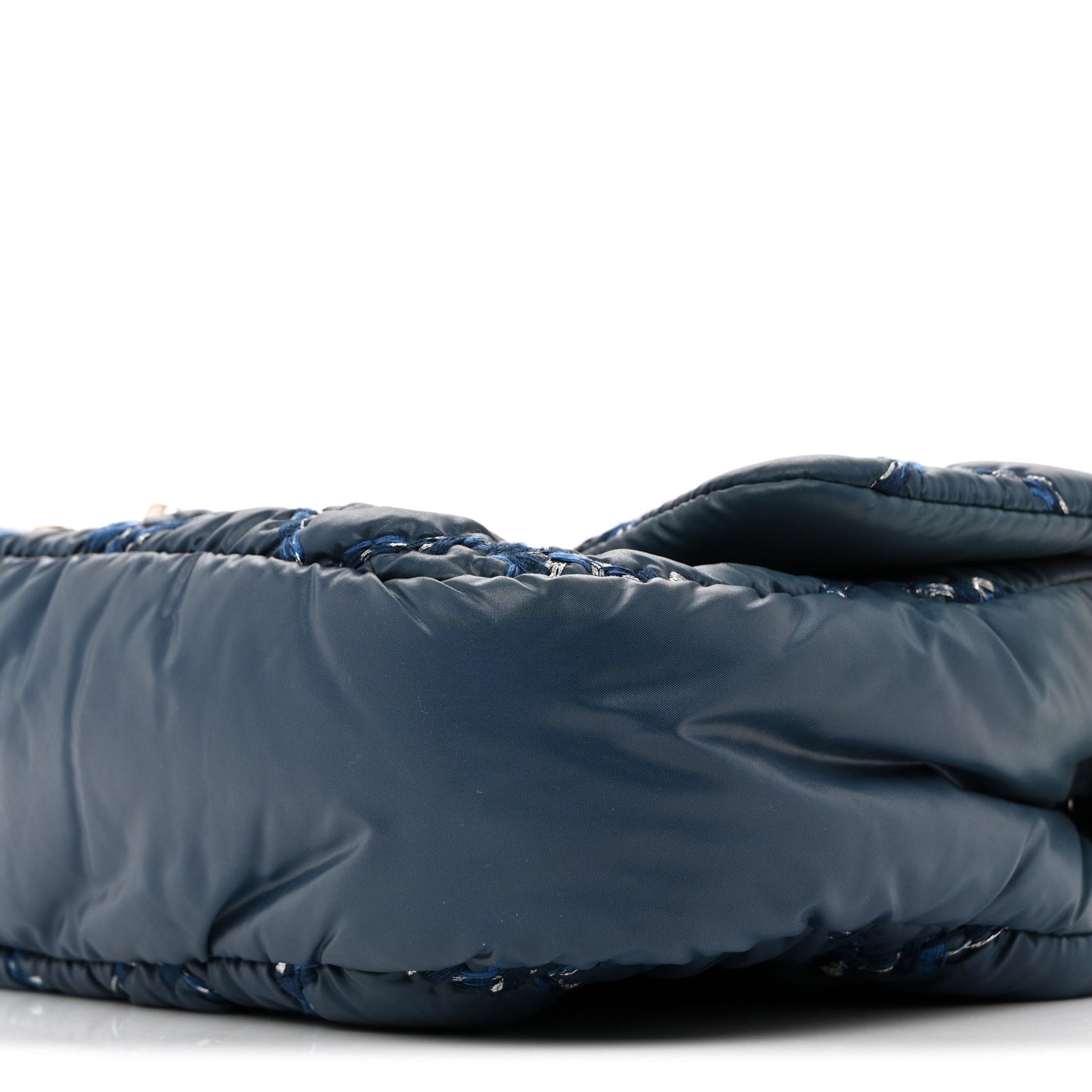 Nylon Quilted Medium Tweed on Stitch Bubble Flap Blue