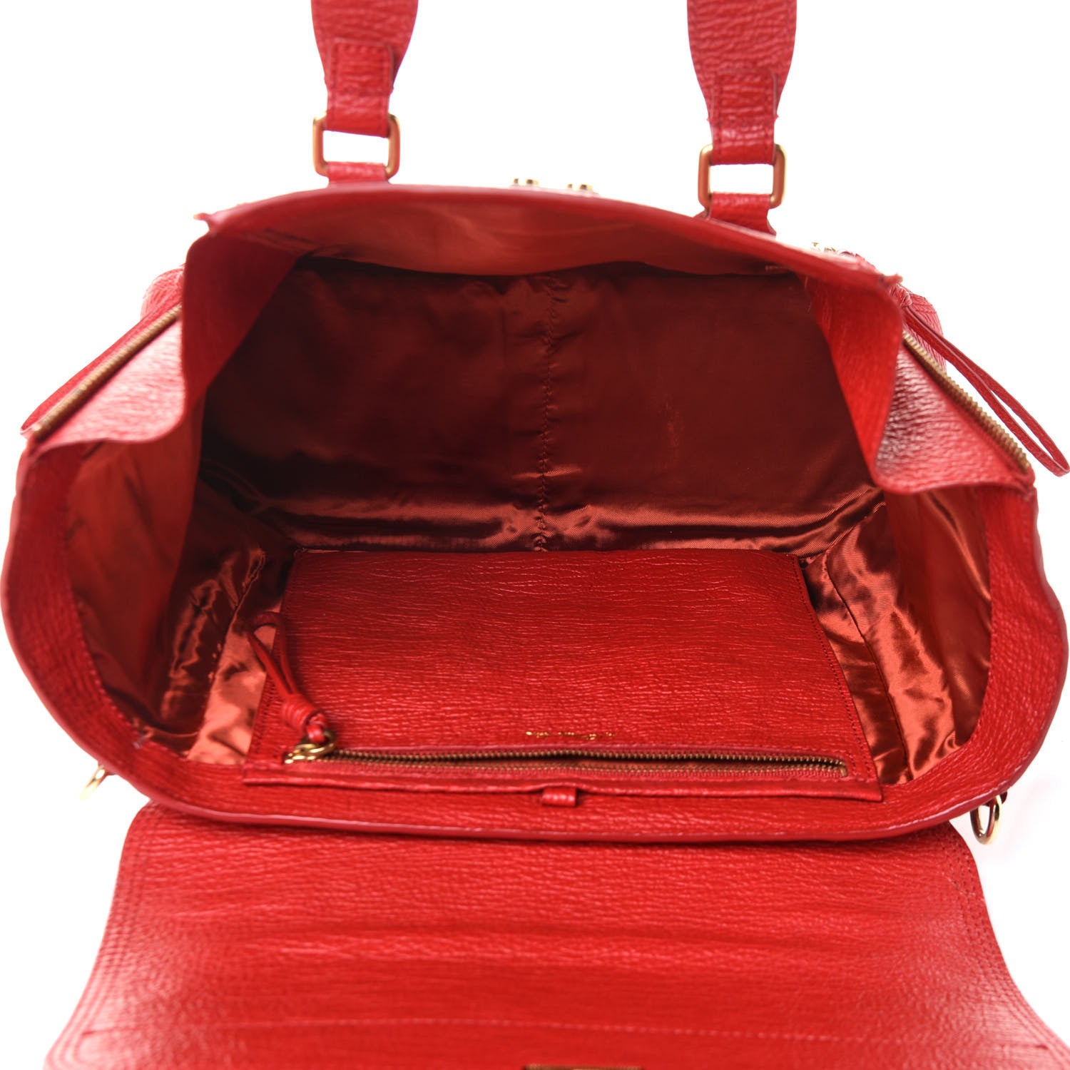 3.1 Phillip Lim Textured Calfskin Medium Pashli Satchel Red 8 of 13