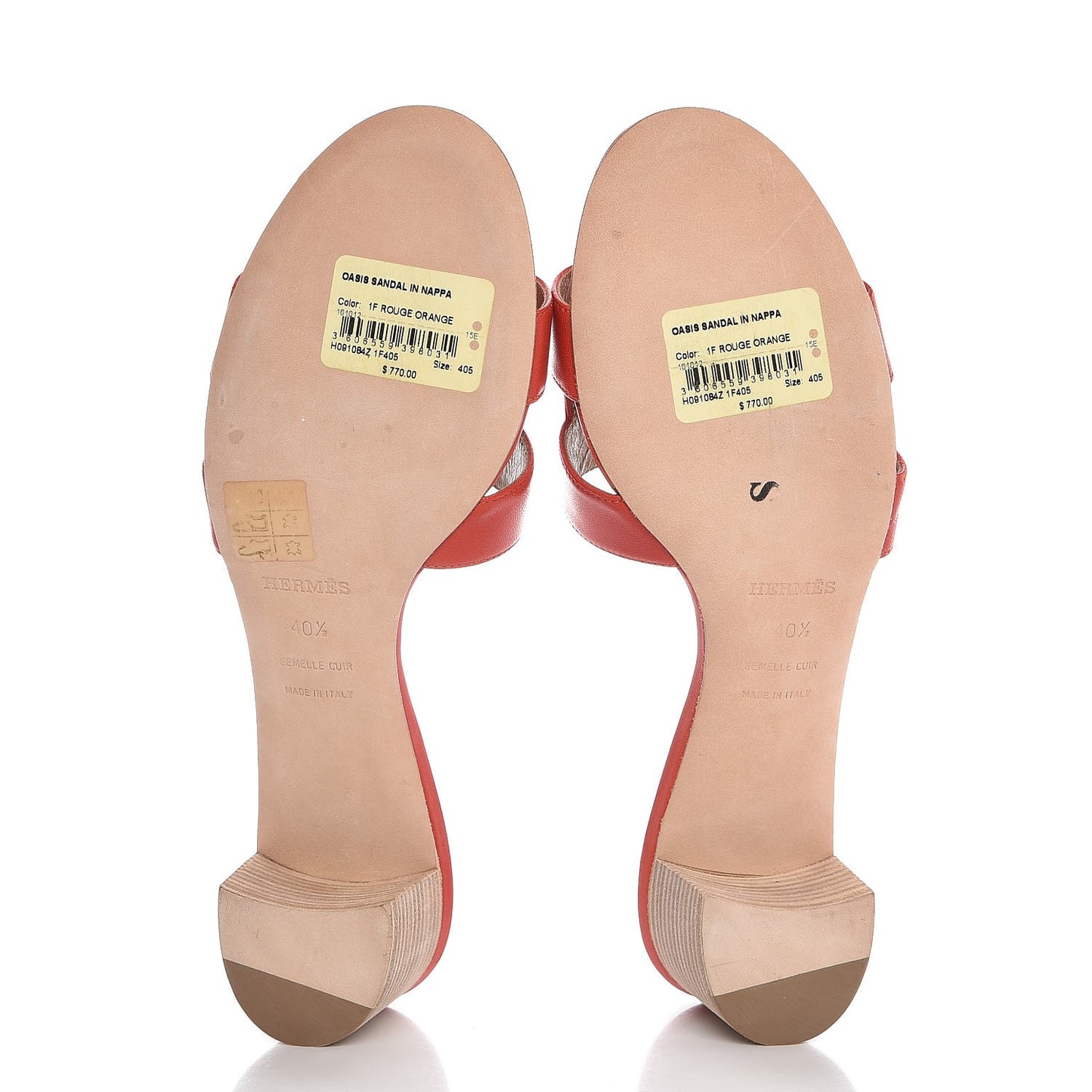 Nappa Oasis Sandals 40.5 Rouge Orange
