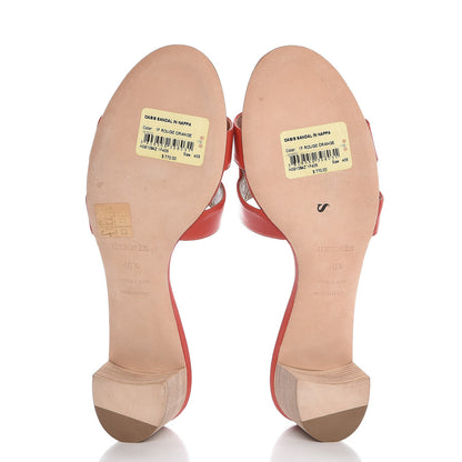 Hermes Nappa Oasis Sandals 40.5 Rouge Orange 5 of 9