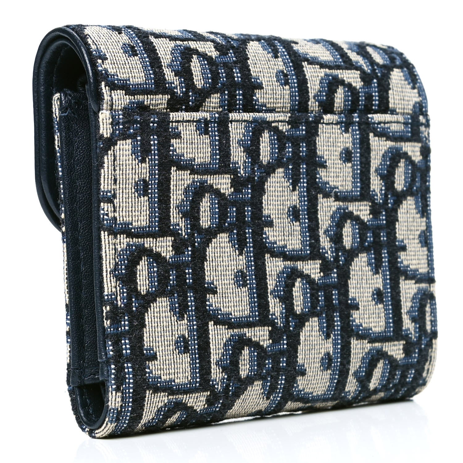 Christian Dior Oblique Saddle Lotus Wallet Blue 2 of 4