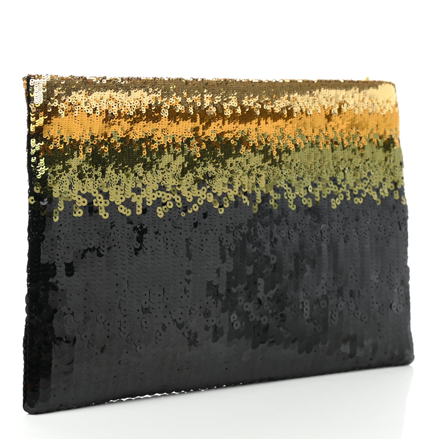 Sequin Ombre Clutch Black Green Gold