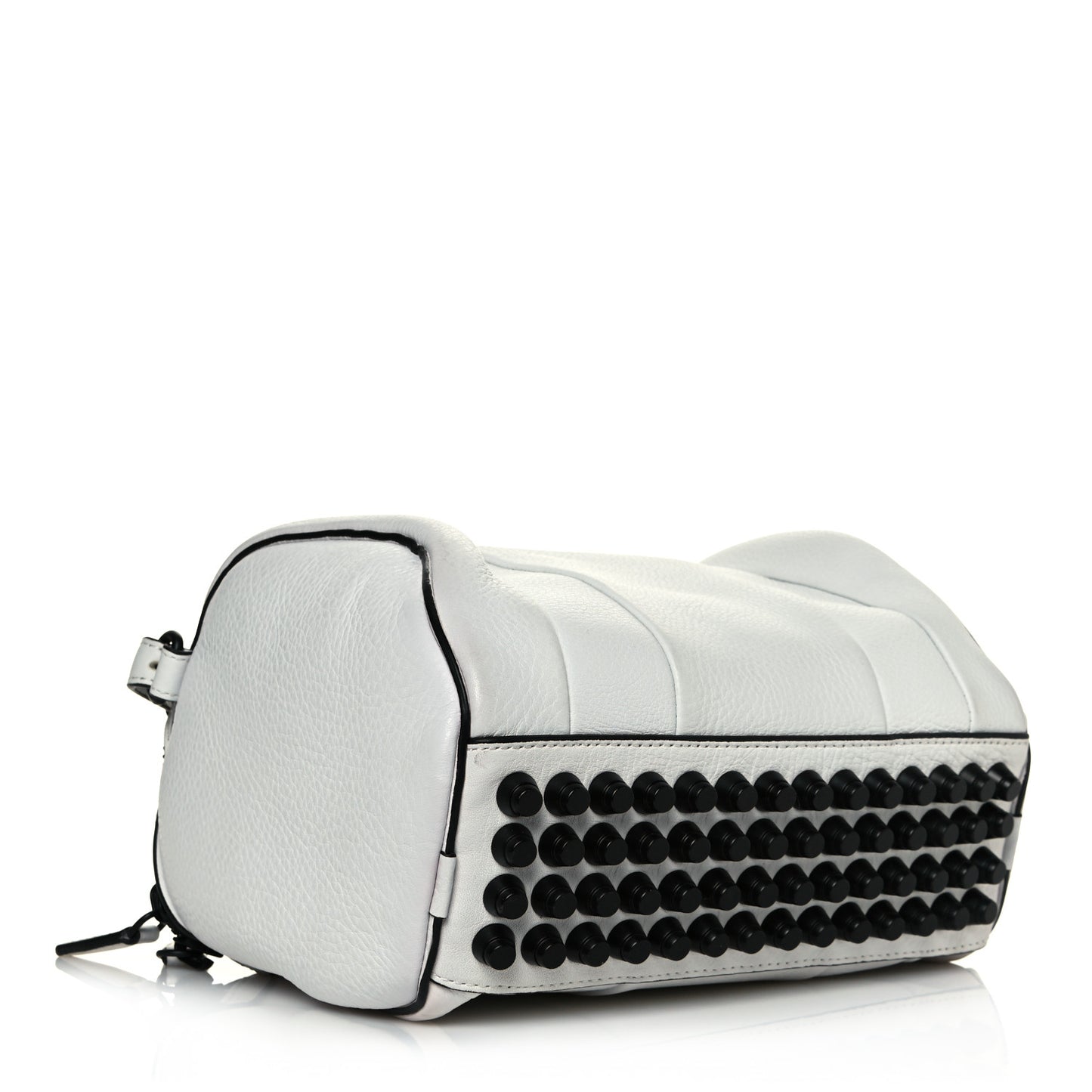 Pebbled Lambskin Rockie White Black Hardware