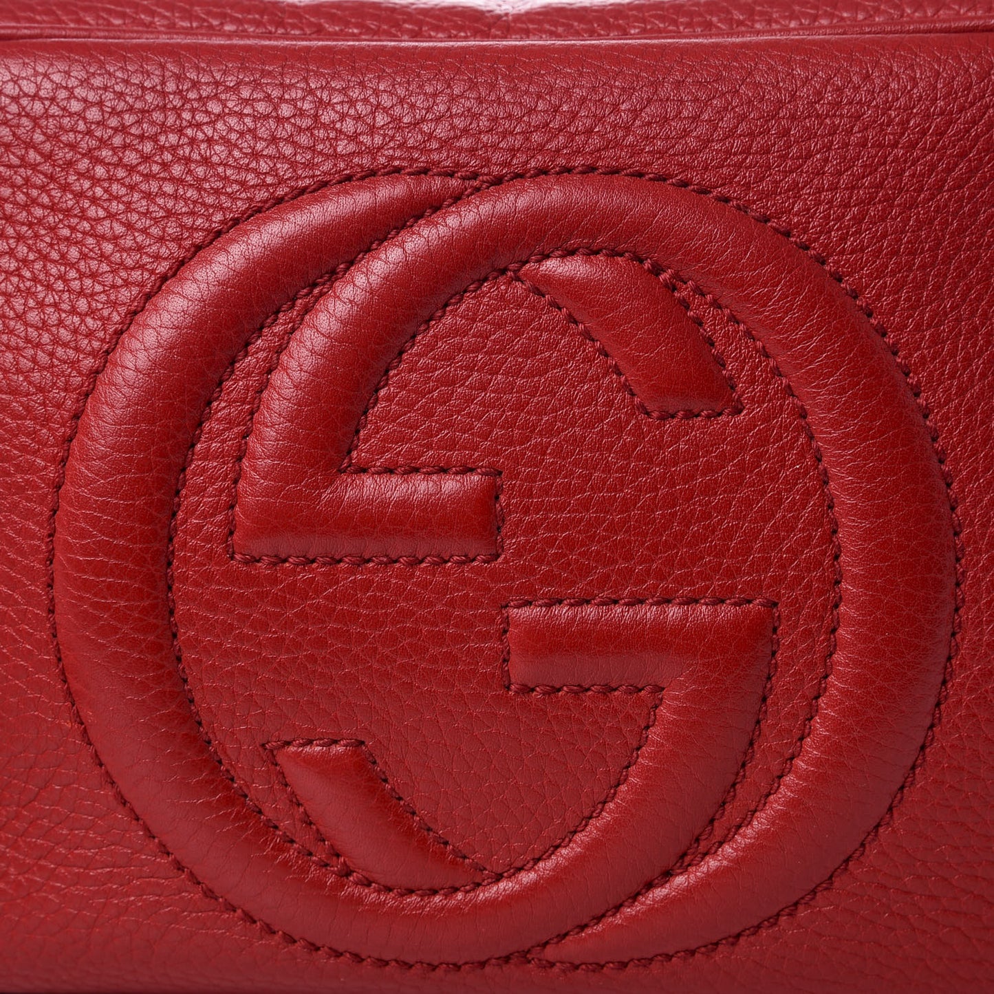 Pebbled Calfskin Small Soho Disco Bag Tabasco Red