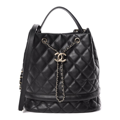 Chanel Caviar Quilted Large Rolled Up Bucket Drawstring Bag Black 1 of 13