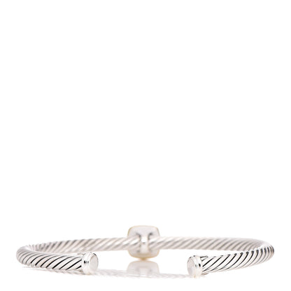 David Yurman Sterling Silver 18K Yellow Gold Diamond 4mm Noblesse Cable Bracelet 3 of 4