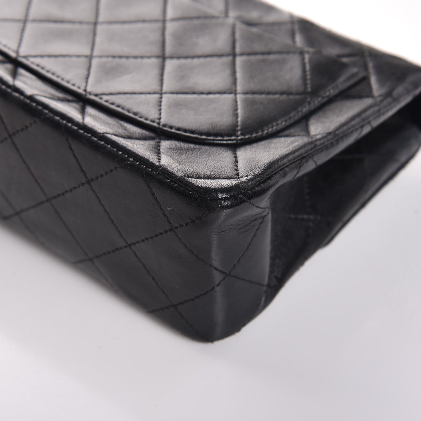 Lambskin Quilted Mini Square Flap Black