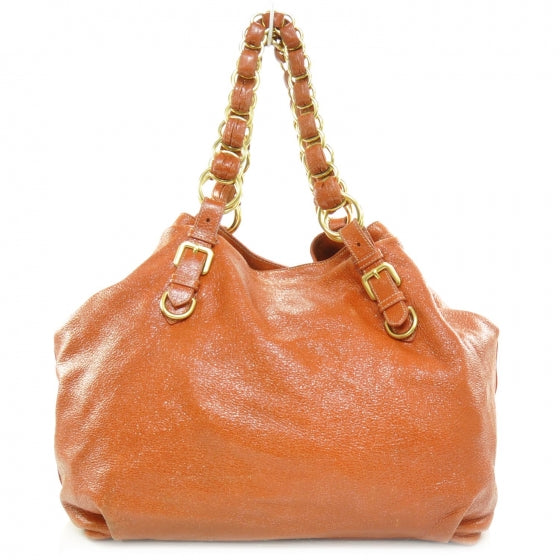 Cervo Lux Chain Shoulder Bag Orange