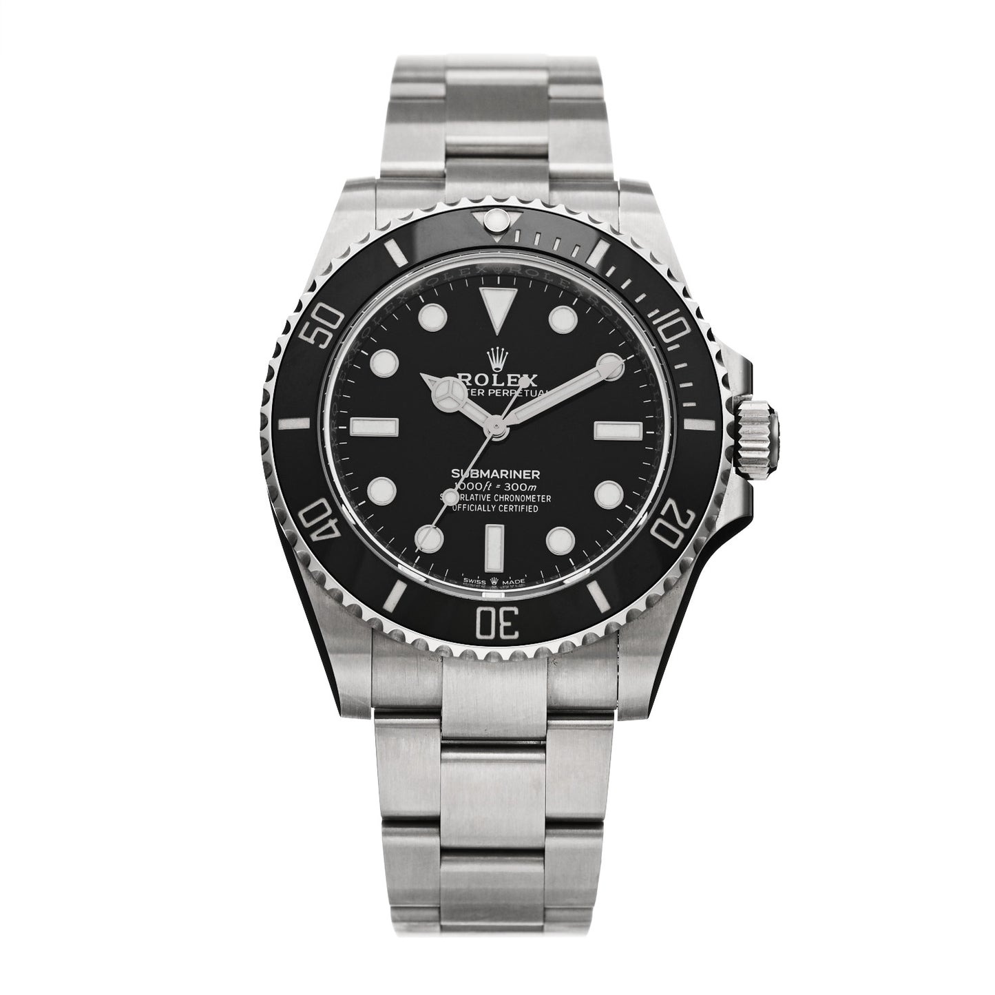 Stainless Steel 41mm Oyster Perpetual Submariner Watch Black 124060